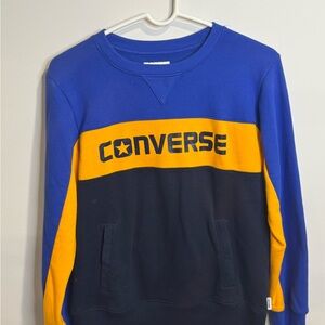 Converse Kids Long Sleeve Sweater Kids Size Large Blue Yellow Black